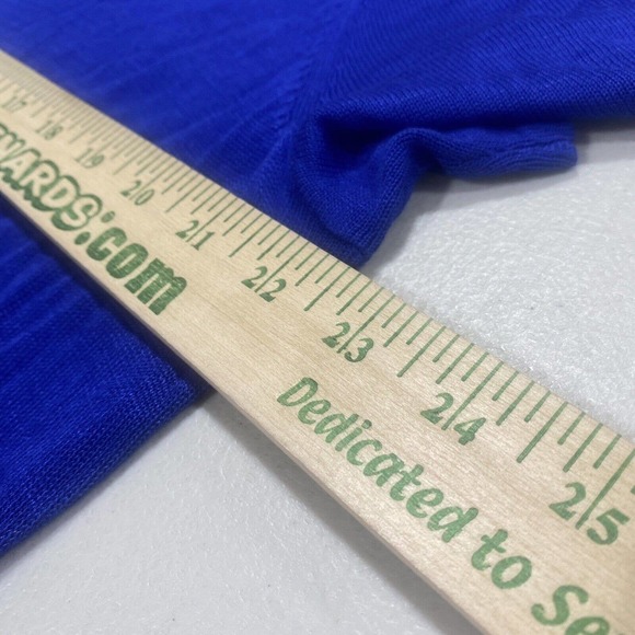 David Meister Shirt Women's 1X Blue Sweater Asymmetric Short Sleeve Tunic - Picture 6 of 9